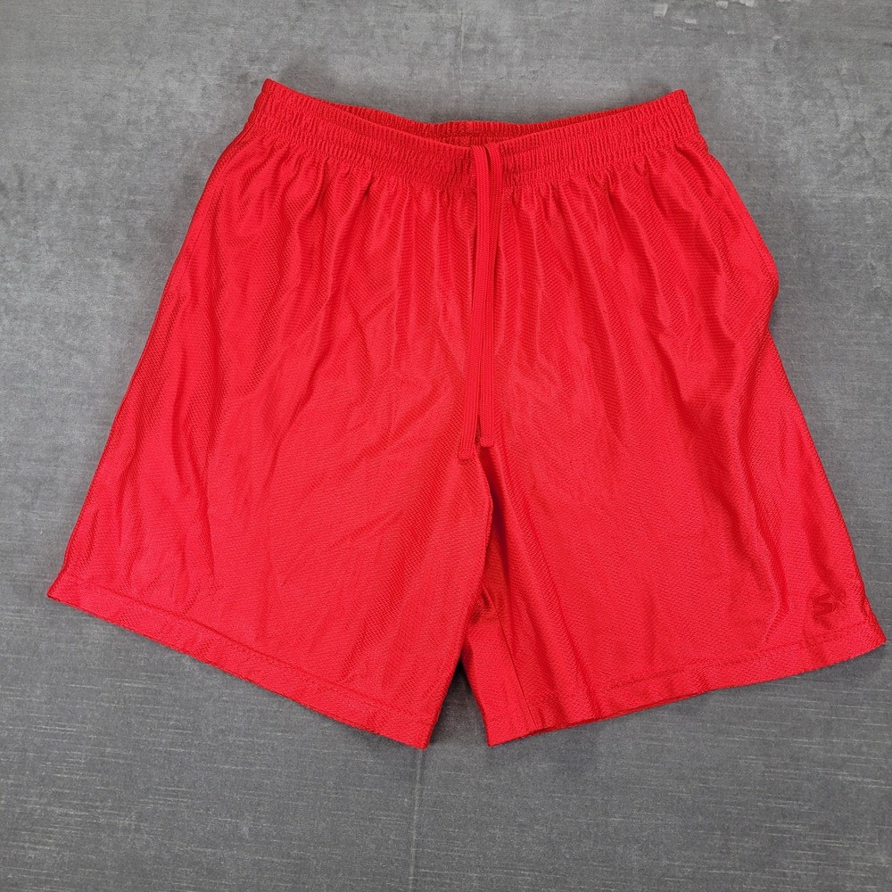 Starter Basketball Shorts XL Dazzle Shiny Silky Mesh Red Loose Baggy Vtg Y2K